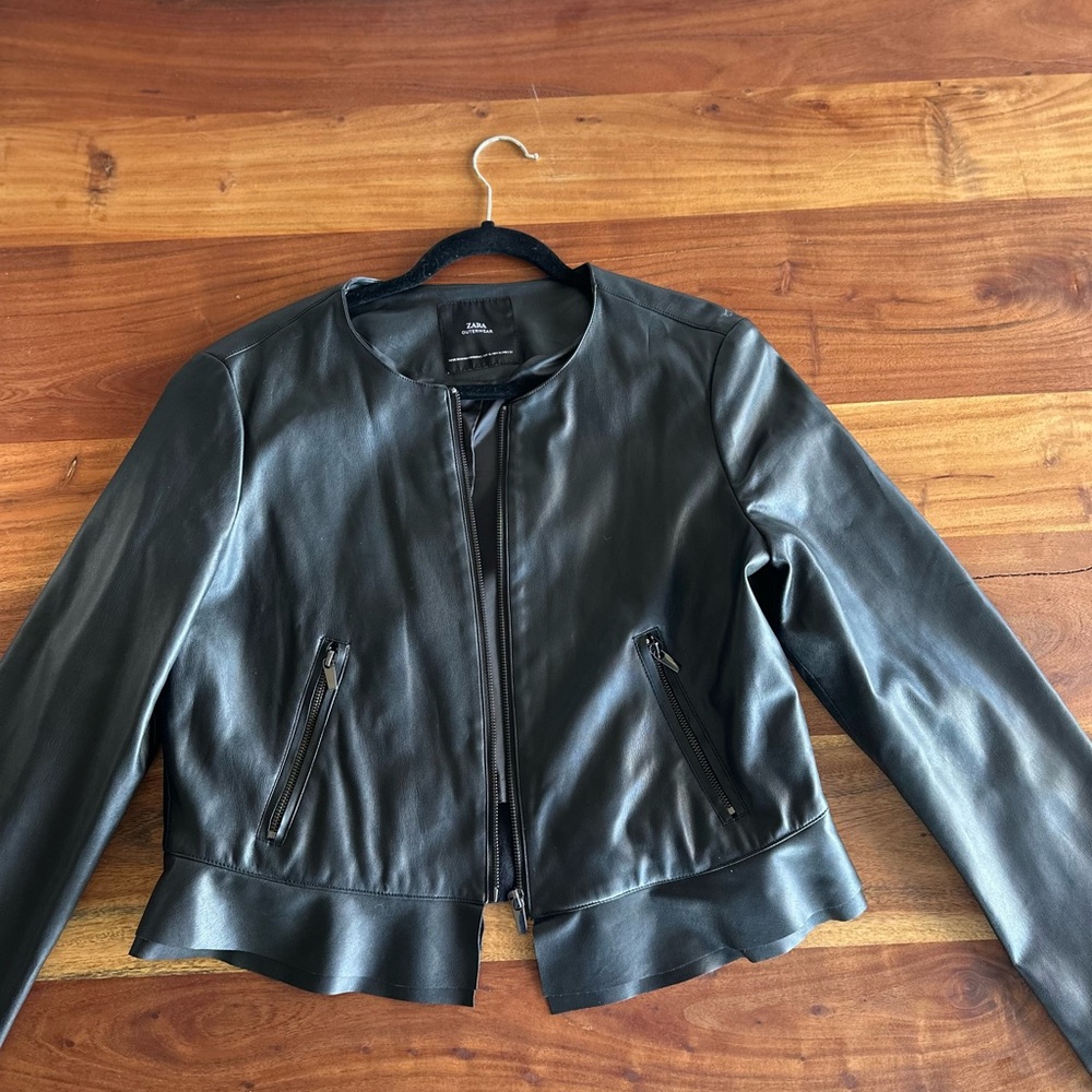 Zara Black Leather Women's Jacket
